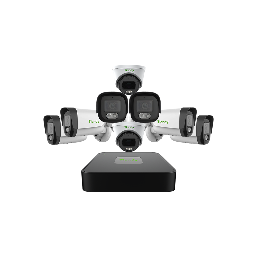 Set 8 Color cameras 4MP + NVR with PoE Ports
